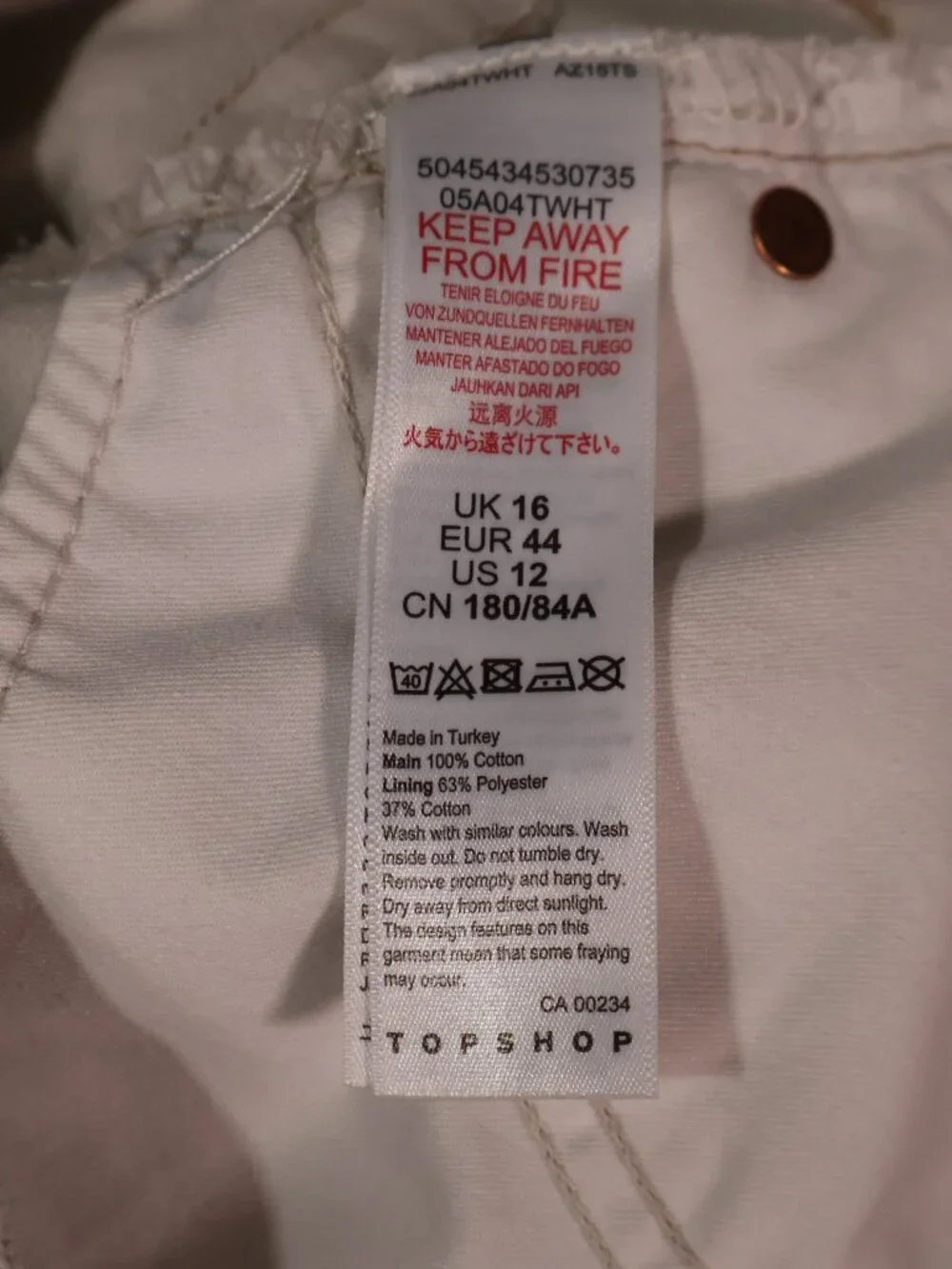 Topshop Moto Mom Denim Jean High Waisted Shorts, White US 12